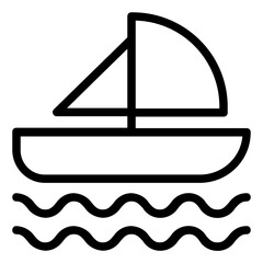 Yachting icon in line style