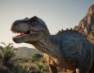 Un dinosauro con una cresta tubolare si muove in gruppo attraverso un prato verde.

