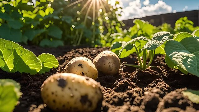 potatoes in the ground background video