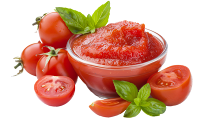 a bowl of tomato sauce and tomatoes