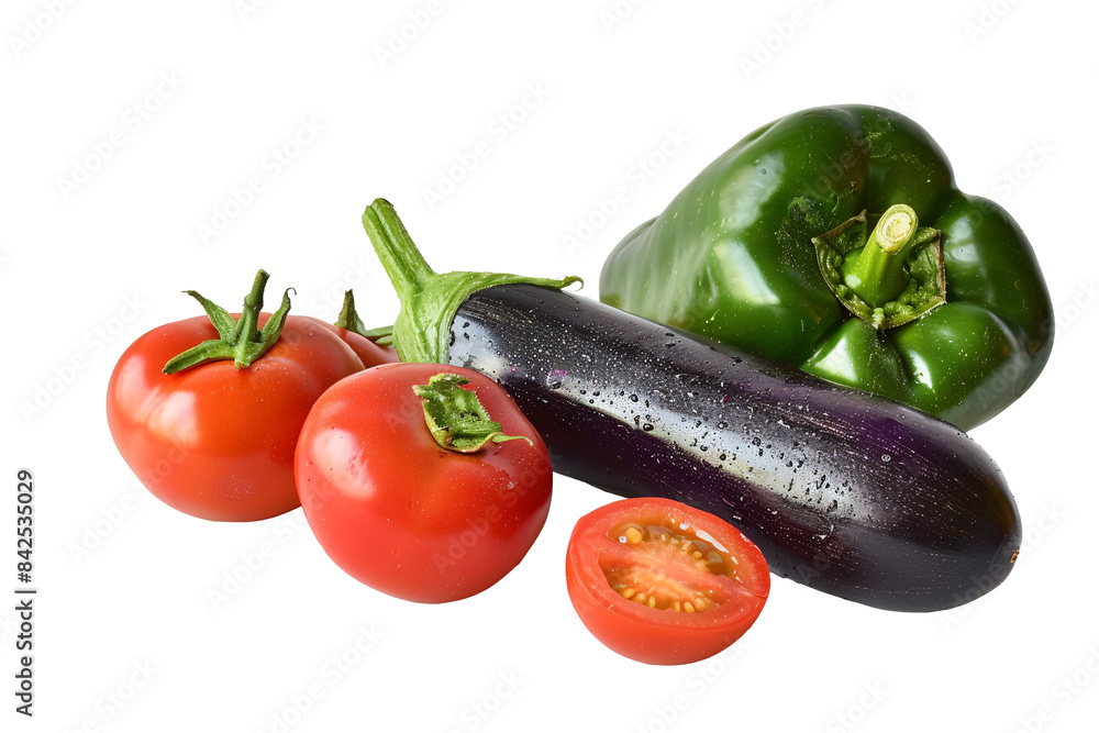 Canvas Prints a group of vegetables on a white surface