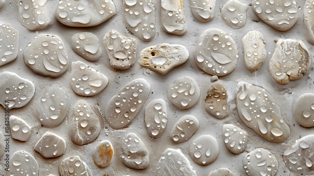 Wall mural stone wall with drops