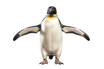Fototapeta premium a penguin with its arms spread out