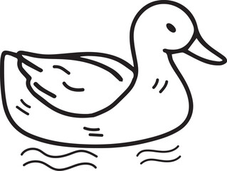 Duck hand-drawn illustration. Duck. Vector doodle style cartoon illustration. Duck vector icon logo rubber duck bath shower cartoon character illustration bird farm animal symbol doodle.