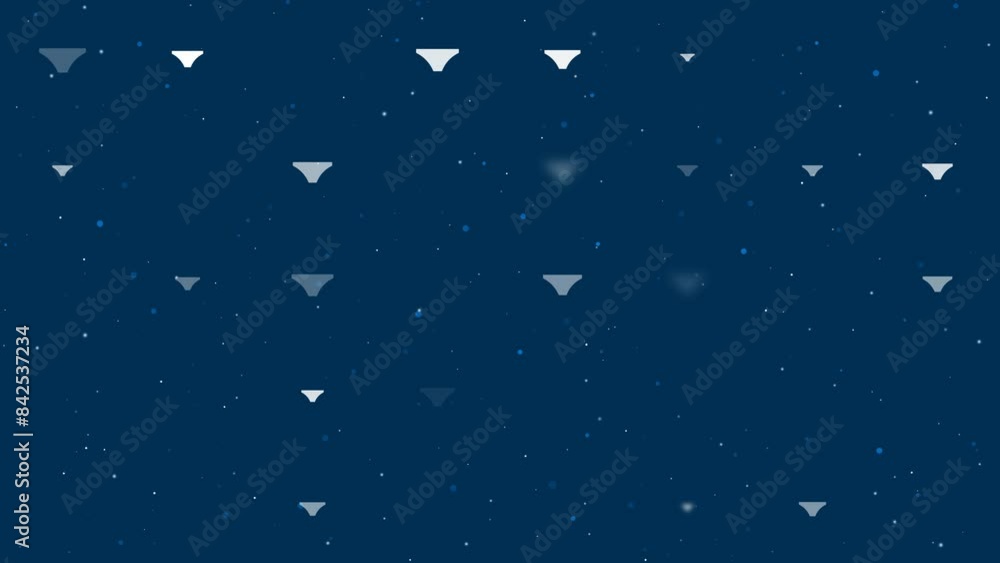Poster template animation of evenly spaced women's underpants symbols of different sizes and opacity. anima