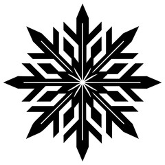 Obraz premium Exquisite Abstract White Snowflake Designs: Winter's Minimalist Beauty