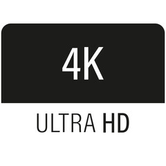 4K Ultra HD Resolution. 4K Ultra HD Label. High Technology Icon