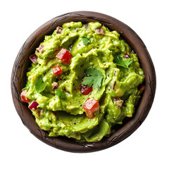 [Transparent Background PNG]Homemade guacamole with fresh ingredients