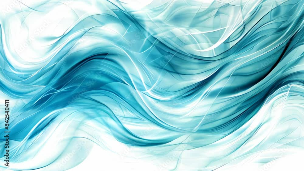 Poster abstraction with smooth lines and waves in rich blue and purple tones. concept: visual effects, futu