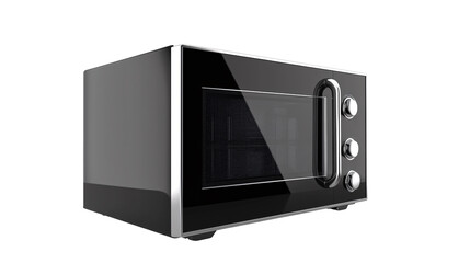 Obraz premium a black microwave oven with a glass door