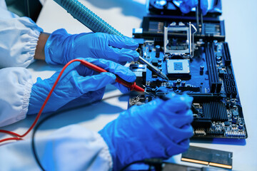 Repairing and upgrade mobile phone, electronic, computer hardware and technology concept.