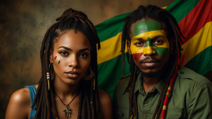 portrait of a couple in the woods