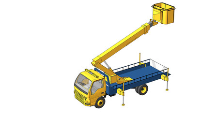 Fototapeta premium a car with a cradle lift