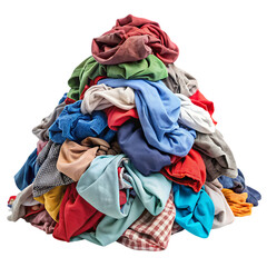 Fototapeta premium pile of dirty laundry transparent background