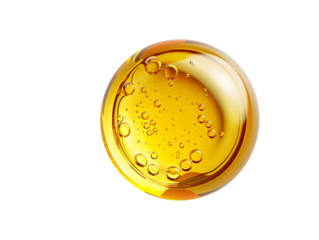 a yellow liquid with bubbles