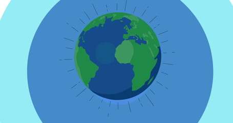 Image of globe on blue background