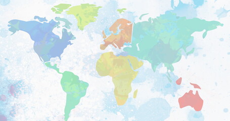 Image of earth day text over world map