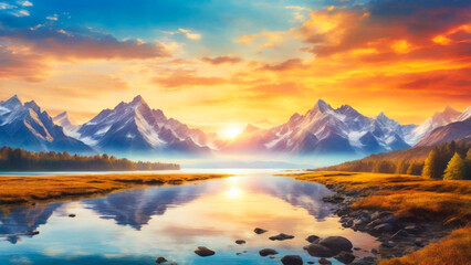 sunrise over the mountains