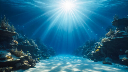 Fototapeta premium underwater scene with coral reef and fishes