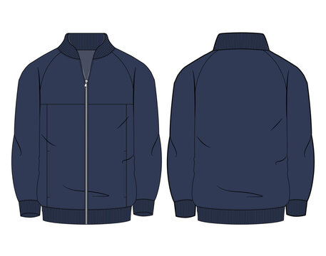 Boyes Danim Jacket or Top Technical Fashion Flat Sketch Vector Template