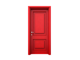 a red door with silver handle