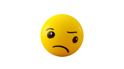 a yellow ball with a sad face
