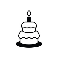 Cake icon design with white background stock illustration