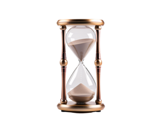 a sand clock with a white background