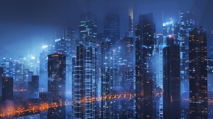 Obraz premium a tech company, or a luxury hotel, symbolizing innovation and the future