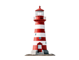 a red and white striped lighthouse © Ivan