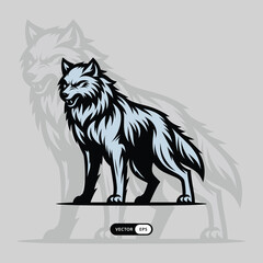 Wolf Silhouette Mascot Logo Vector
