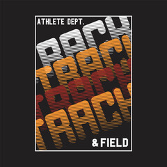 track and fields design typography vector illustration