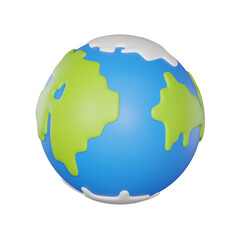 Global perspectives earth reveals the beauty of our planet. 3D render