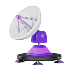 High-Tech Communication of Satellite Dish Icon. 3D Render