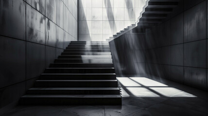 Fototapeta premium stairs in the style of black and white