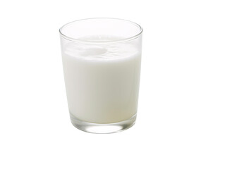 a glass of milk on a white background