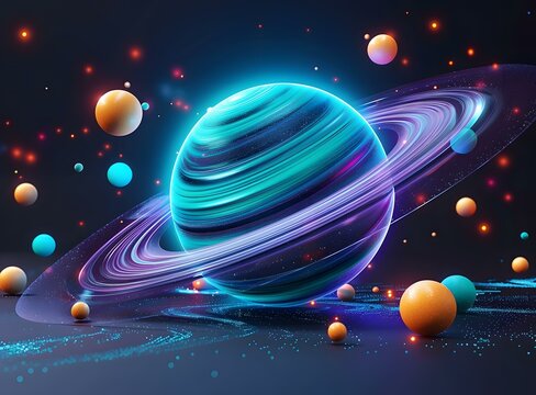 Glowing Orbs and Rings in Space