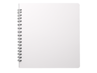 a white notebook with black spirals