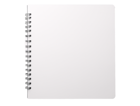 a white notebook with black spirals