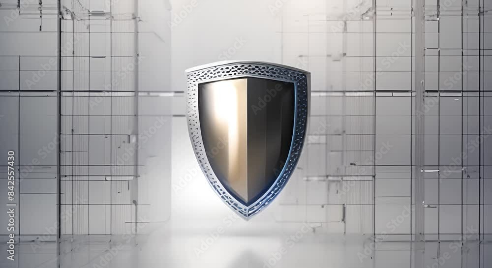 Poster cybersecurity shield wireframe design for data protection and privacy shield concept concept cyberse