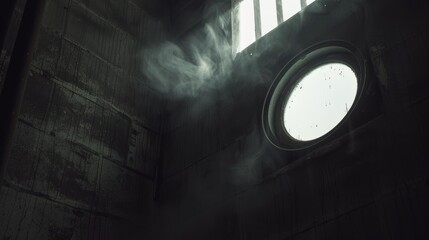 A subtle whistle of wind blowing through the air vents, breaking the silence and adding an unsettling element.