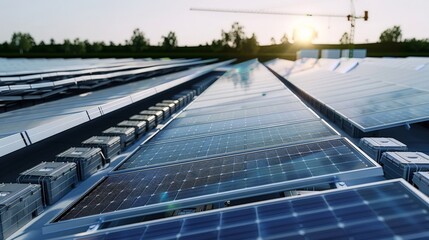 Construction project image showcasing green energy technology.