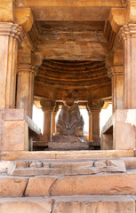 Nandi shrine  in the Khajuraho temple complex, India