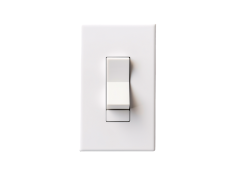 a white light switch with a black border