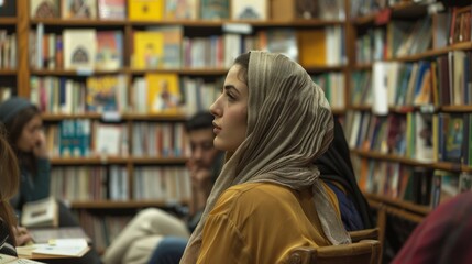 A Persian poetry night at a local bookstore, where community members share readings from classical and contemporary Persian poets.