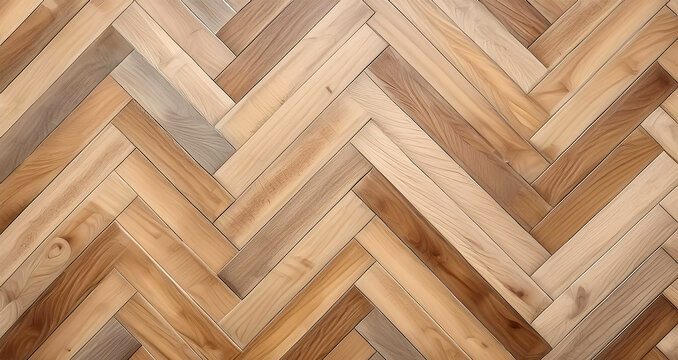 Photo of a light wood herringbone parquet floor texture.