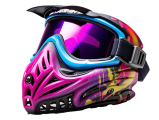 a colorful helmet with goggles