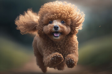 Poodle dog running