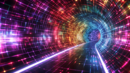 Obraz premium Portal to space neon color vector