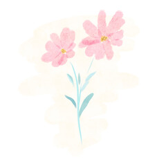 Watercolor flowers on watercolor paper